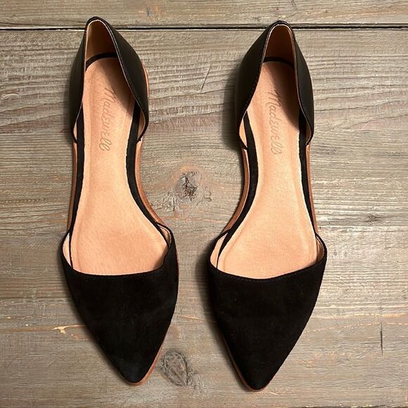 EUC Madewell The Arielle d'Orsay Flat in Black Leather and Suede - 6.5 - Picture 3 of 7